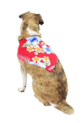 Image of Matchable Family Hawaiian Luau Men Women Girl Boy Clothes in Hibiscus Red