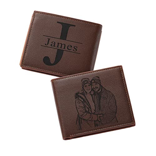 Personalized Photo & Name Initials Wallet for Men, Customized Gif...