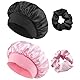 4 Stück Seidenhaube,zum Schlafen,Schlafhaube Seide,Bonnet Sleep cap,Haare Schützen,Haarschutz,für die Nacht,Schlafensatin,Verstellbar Haarhaube,Haargummis,Schlaf Atmungsaktive Schlafkappe Duschhauben