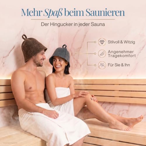 LoWell Saunahut aus Filz für Herren & Damen – Hitzeschutz, Farbe Grau – Ansicht 5
