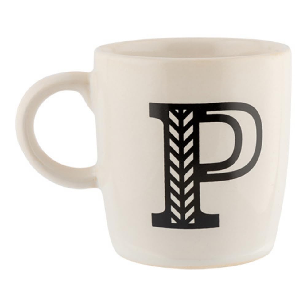 FabFinds Hugga Mug with Initials Classic Ceramic Mug Large Gift Coffee Cups 330ml (P)