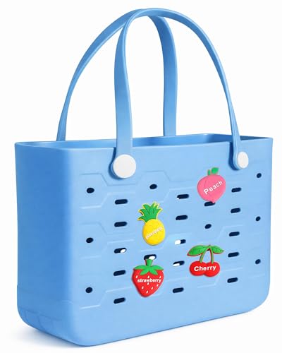 Beach Tote Bag for Women - Chic & Durable EVA Rubber Beach Bag Waterproof Sandproof Cave Bags Large Capacity Pool Bag with Handles - Perfect for Beach Pool Gym Travel & Everyday Essentials