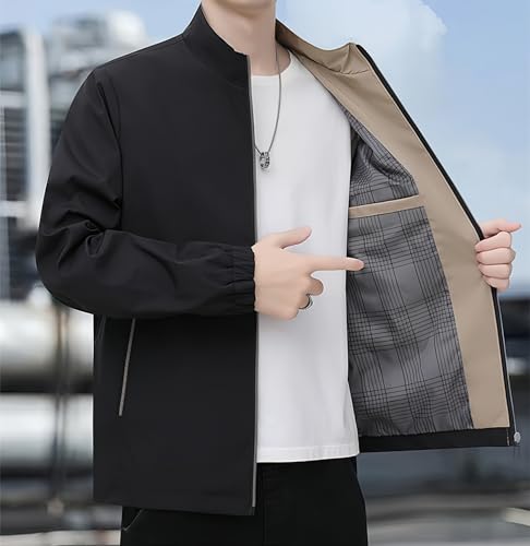 Image of Men's Lightweight Jackets Casual Windbreaker Stylish Golf Full Zip Up Work Dress Business Varsity Jacket Waterproof