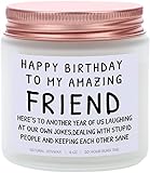 Birthday Candle,Lavender Scented Candles, Happy Birthday My Friend, Birthday Gifts for Women Natural Soy Wax Organic Aromatherapy Candle, Birthday Gifts for Best Friend,Women Relief 4oz