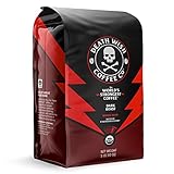 Death Wish Coffee Dark Roast Whole Bean- 5 Lbs. Bold Intense Blend of Arabica & Robusta Beans - USDA Organic Whole Bean Coffee