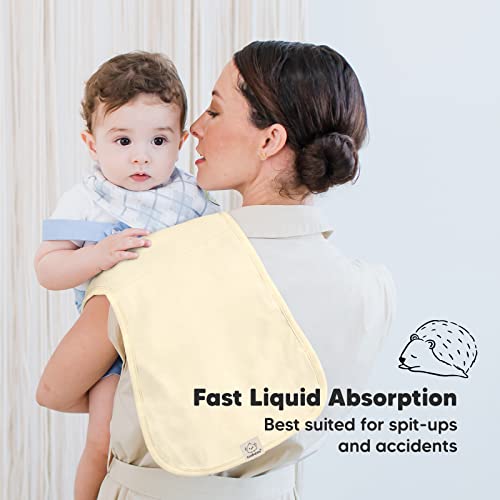 Image of Organic Burp Cloths Baby Boy & Girl - 5-Pack Super Absorbent Cotton Burping Cloths for Babies, Soft & Plush Newborn Spit Up Rags, Infant Towels for Milk Spit Up, Unisex, Large 21 inch x 10 inch (Terracotta)