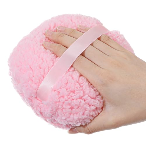 Ouligay Large Powder Puff for Body Powder 6 Inch Soft Dusting Powder Puff Makeup Powder Puff Loose Powder Puff Washable for Men Women Pink