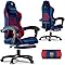 JUPPLIES Silla Gaming FC Barcelona Oficial - Silla Gamer Ergonómica Reclinable 135º, Cojín Memory Foam, Reposapiés Retráctil y Altura Ajustable para PC, Consola y Escritorio Juvenil (sin masajeador)