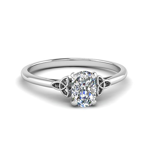 Bague Solitaire Celtique Argent Fiançailles Coussin Taille 47 au 70