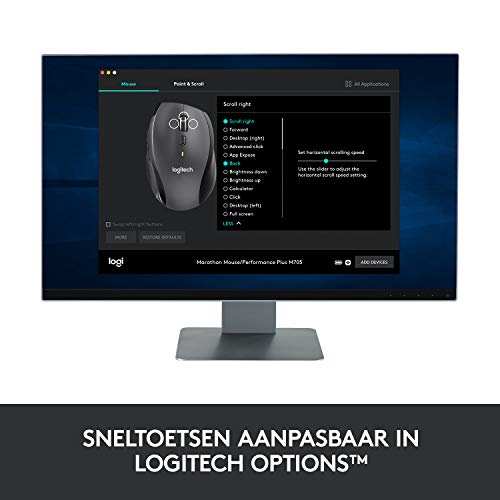 Logitech M705 Marathon Draadloze Muis, 2,4 GHz USB Unifying-Ontvanger, 1000 DPI, 5 Programmeerbare Knoppen, 3 Jaar… - Afbeelding 8