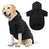 KOOLTAIL Basic Dog Hoodie - Soft and Warm Dog Hoodie Sweater with Leash Hole and Pocket, Dog Winter Coat, Cold Weather Clothes Sweatshirt for Small Medium Large Dogs Puppy Cat Boys Girls Black L