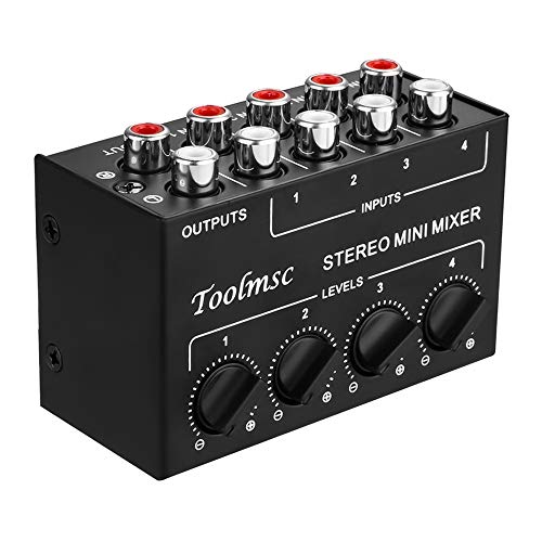 Amazon.co.jp: ステレオミニミキサー、Toolmsc RCA 4チャンネル