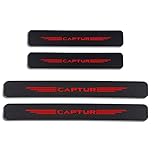 EAGLEG 4PCS Car Door Sill Protector for Ren-ault CAPTUR, Carbon Fiber Threshold Protective Stickers edge guards Self-Adhesive Film Kick Plate Cover Trim,Red