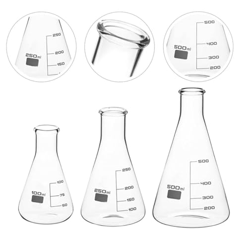 Fioles Erlenmeyer coniques pour laboratoire et recherche scientifique