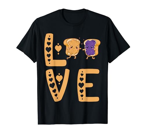 Sandwich de mantequilla de maní y gelatina Love Peanut Butter & Jelly Camiseta