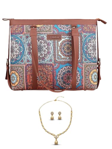 Image of Stylish Tote Bags for Office Use | Laptop Bag 15.6 inch | Purse for Women | Vegan Leather Handbag | Daily & Travel Use |