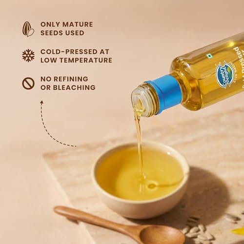 Image of Country Delight Sunflower Oil - 700 ml | Cold Pressed Non-refined Pure Sunflower Oil | Traditional Kohlu /Chekku Style Extraction | Argemone Oil Free | Rich in Antioxidants & Vitamin-E