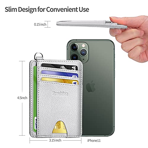 Image of Slim Minimalist Front Pocket Wallet, RFID Blocking Credit Card Holder Wallet with Detachable D-Shackle for Men Women