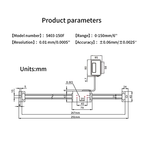 Escala lineal digital remota 0-150mm con LCD para torno miniatura 3