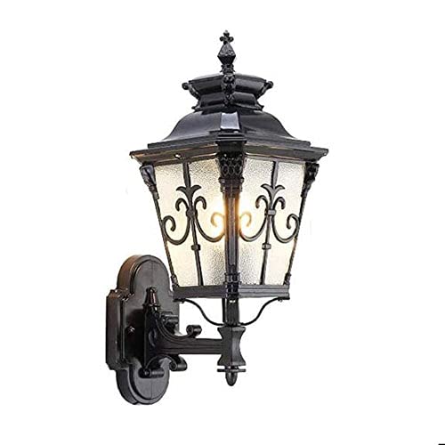 Applique murale extérieure étanche E27 avec diffuseur en verre et corps en alumimétal noir