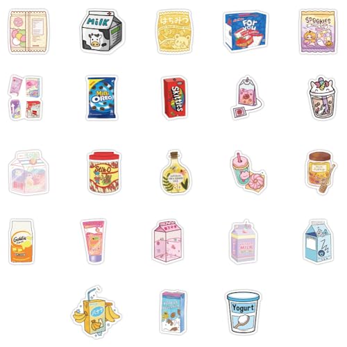 100pcs Cute Snack, Food, and Drink Stickers Set - Kawaii Small Stickers for Teens, Boys, Girls, and Adults