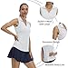LastFor1 Women's Sleeveless Polo Golf Shirts Quick Dry 50+ UV Protection V-Neck with Collar Lightweight Tennis Tank Tops White S