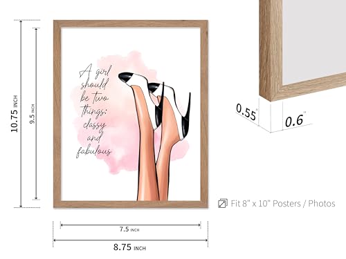 Image of Poster Master Classy And Fabulous Poster - Fashion Print - Positive Quote Art - Trendy Art - Modern Art - Gift for Women & Fashionista - Wall Decor for Bedroom or Girl's Room, 8x10 Beige Framed