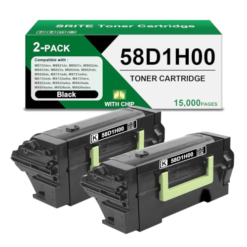 Image of SRITE 58D1H00 Black Toner Cartridges 2-Pack [30,000 Pages]