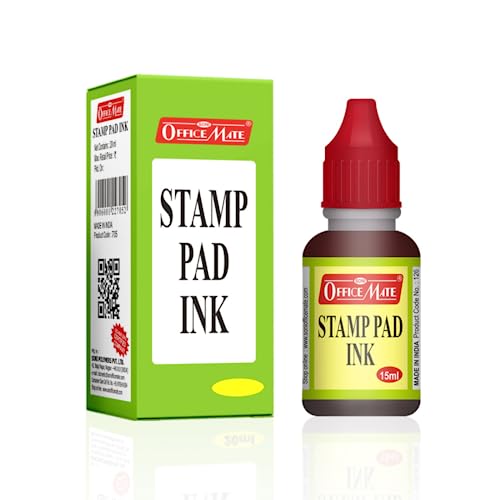 Image of Soni OfficeMate 15ml Stamp Pad Refill Ink - Red | Easy-to-Use | Long-Lasting Impressions, Quick-Drying, Smudge-Free | Ideal for Office, School, Craft & DIY Use | Pack of 10