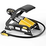 Bicycle Inflator Pump, CATAZER Double Barrel Bike Foot Pumps with 200PSI Precision Pressure Gauge Universal Bicycle Air Pump for MTB Road Bike