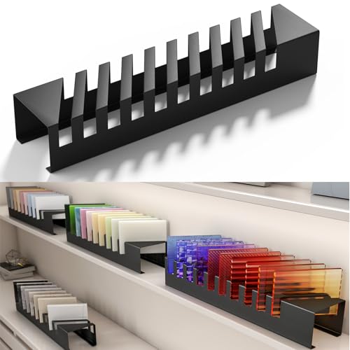 lukar Small Tile Display Rack for Trade Show & Retail Stores, Countertop 10 Card Slots Tile Display Stand, Metal Ceramic Display Organizer Floor, Portable Building Material Display Exhibition Rack by lukar - Used condition - US$34.29