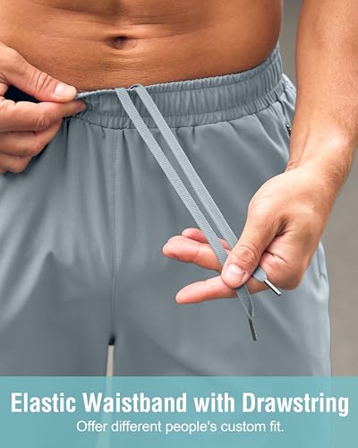 Image of G Gradual Men's Athletic Running Shorts with Zipper Pockets Quick Dry 7 inch / 5 inch / 9 inch Workout Gym Shorts for Basketball Hiking