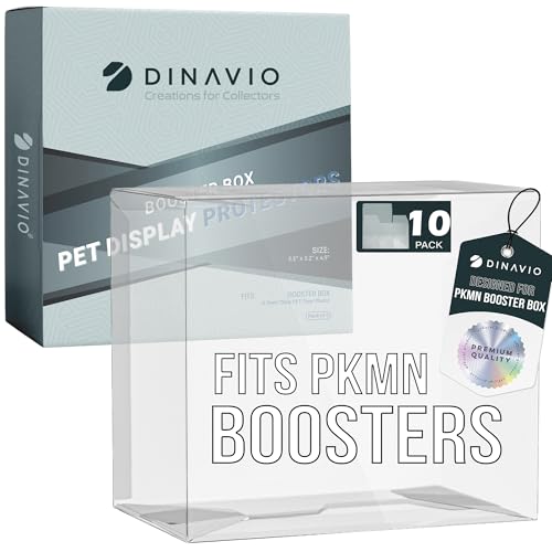 Dinavio Crafthouse Plastic PKMN Booster Box Protector 10 Pack - Booster Box Case Display Protectors - Compatible with English PKMN Booster Boxes - 0.5mm Thick (Pack of 10)