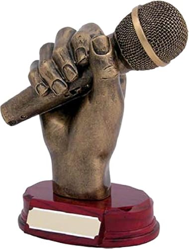 eberin · Pokal Künstler Mikrofon · Skulptur · Pokal · Gesang · Musik · Singen · Resin · mit oder ohne Gravur · 17,5cm · Cover