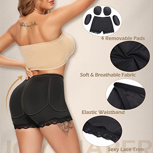 Image of JOYSHAPER Womens Padded Underwear Butt Lifter Panties Shapewear Tummy Control High Waist Hip Pads Enhancer Shorts
