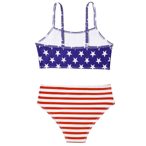 Zando 2 Piece Ribbed Swimsuits for Teen Girls Kids Size 6-15 Years High Waisted Solid Cute Bikini for Summer Beach Wear3