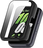 Capa Case Bumper com Película Compatível com Samsung Galaxy Fit 3 - Capa Protetora para Smartwatch Galaxy Fit 3, Capa Fit 3, Capa Case Galaxy Fit 3 cor Preto
