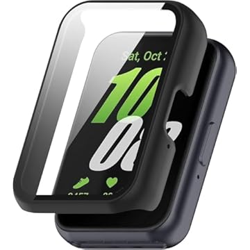 Capa Case Bumper com Película Compatível com Samsung Galaxy Fit 3 - Capa Protetora para Smartwatch Galaxy Fit 3, Capa Fit 3, Capa Case Galaxy Fit 3 cor Preto