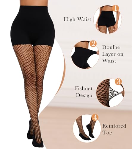 Shapewear Leggings for Under Dresses, Tummy Control High Waist Thigh Slimmer Compression Pants, Fishnet Pantyhose3