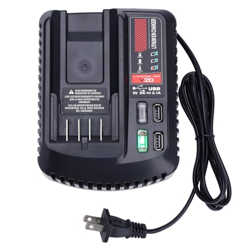 Tulepowceeng CMCB104 Fast Charger Compatible with Craftsman 20v V20 Lithium Battery CMCB201 CMCB202 CMCB205 CMCB209 CMCB206 CMCB202-2 Replacement for 20v Battery Charger CMCB100 CMCB102 CMCB124