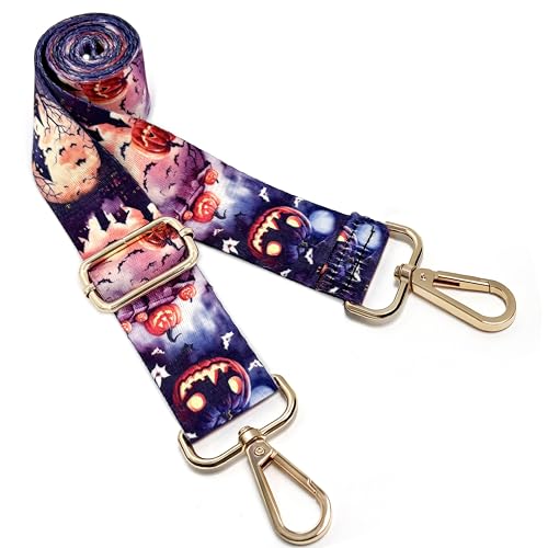 Image of Dsigo Purse Strap, 1.5 inch Wide Gold Alloy Buckle Floral Printing Crossbody Shoulder Strap for Bag Handbag Crossbody Bags