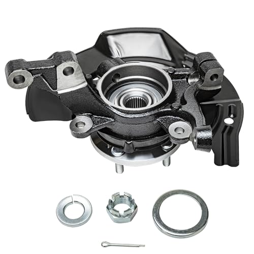 Image of Detroit Axle - 2.0L Front Steering Knuckles for Hyundai 2011 Sonata [Sport Suspension], 2 Steering Knuckles & Wheel Bearing Hub Assembly Replacement