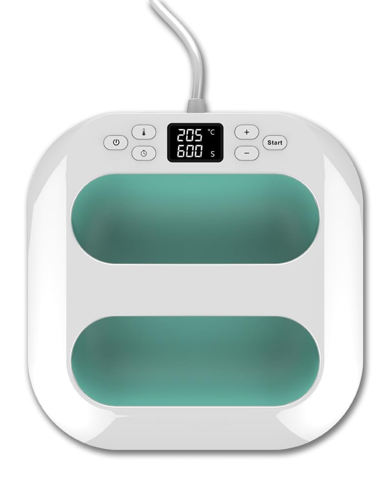 NALACAL Mini Heat Press Machine, Portable Heat Press Machine Easy to Use for T Shirts Shoes Hats Small Handheld HTV Iron, 9"X9" Shirt Press Machine with Precise Temperature Control (Green) (Green)