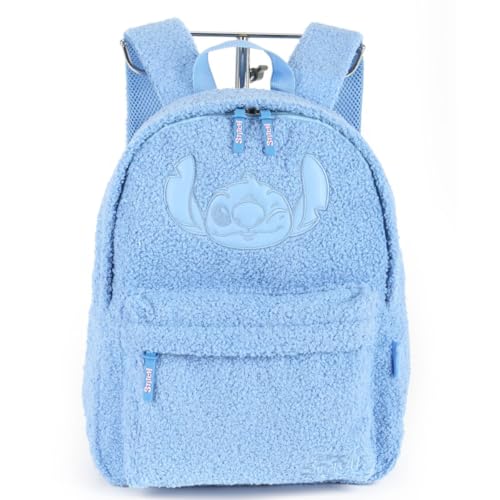 Mochila Infantil Stitch em Plush Azul