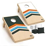 Offizielles Cornhole Spiel aus Holz – 90×60 cm – Premium Holzbretter – Komplettes Set mit 2 Boards + 8 Säckchen – Robustes Wurfspiel für draußen, Garten, Strand & Events – Original Corner