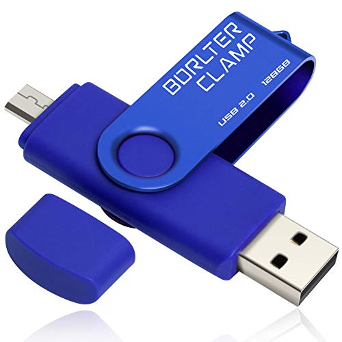 128GB Memoria USB de Puerto Micro USB, Unidad Flash USB de Doble Puerto, OTG Memory Stick Pendrive para Smartphones, Tabletas y Computadoras (Azul)