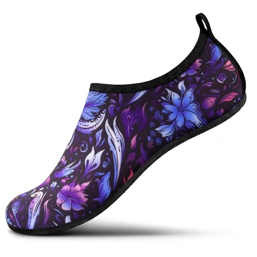 Image of SEEKWAY Water Shoes Women Men Adult Quick-Dry Aqua Socks Barefoot Non Slip for Beach Swim River Pool Lake surf Black SK002(U)