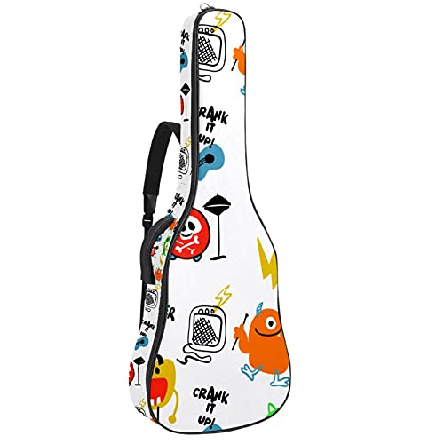 Housse guitare électrique et acoustique imperméable au motif monstres