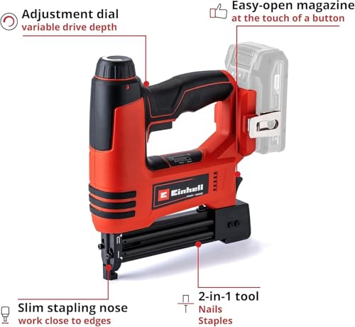 Einhell TE-CN 18 Li Power X-Change 18V Cordless Nail Gun |2-In-1 Brad Nailer & Stapler, 20 Shots Per Minute, Includes 300 Nails And 300 Staples | Solo Gun - Battery And Charger Not Included - Image 3