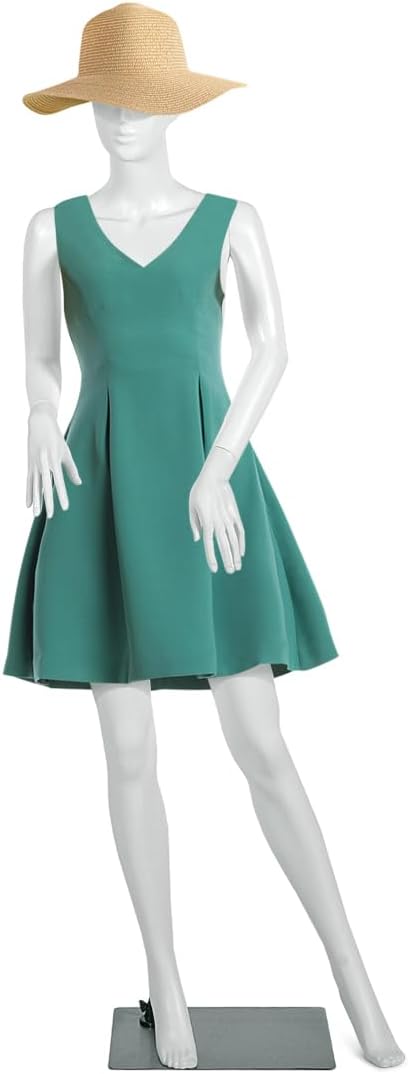 BETTARY Female Mannequin, 70 Inches Well Proportioned Female Model, Realistic Female Model with Full Body Torso and Adjustable Bracket, Plastic Model with Metal Base for Clothing Display, White